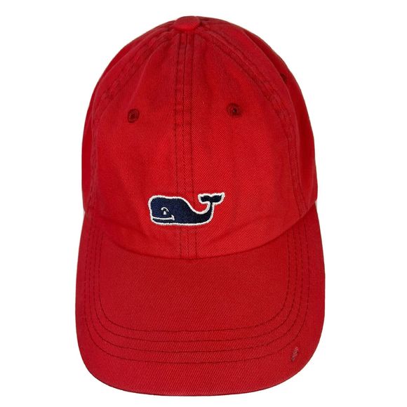 Vineyard Vines Classic Washed Baseball Hat Coral/Navy Whale - Picture 1 of 10